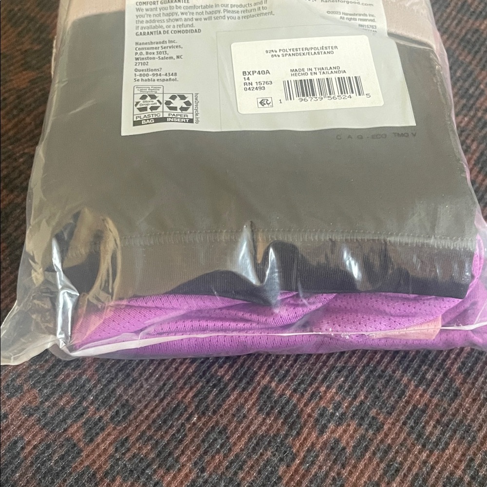 Hanes Just My Size Mesh Tagless Briefs 5-Pack - White, Pink, Purple Size 14/6X - Picture 4 of 6